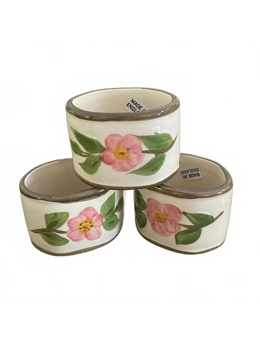 Franciscan Desert Rose Ceramic Napkin Rings set of 3